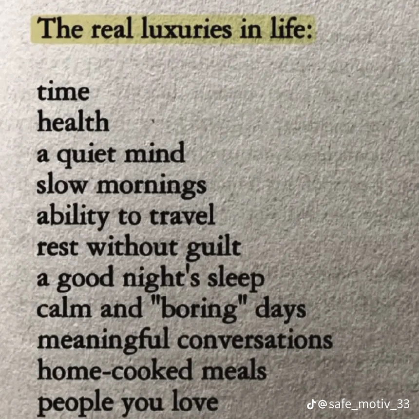 The Real Luxuries.