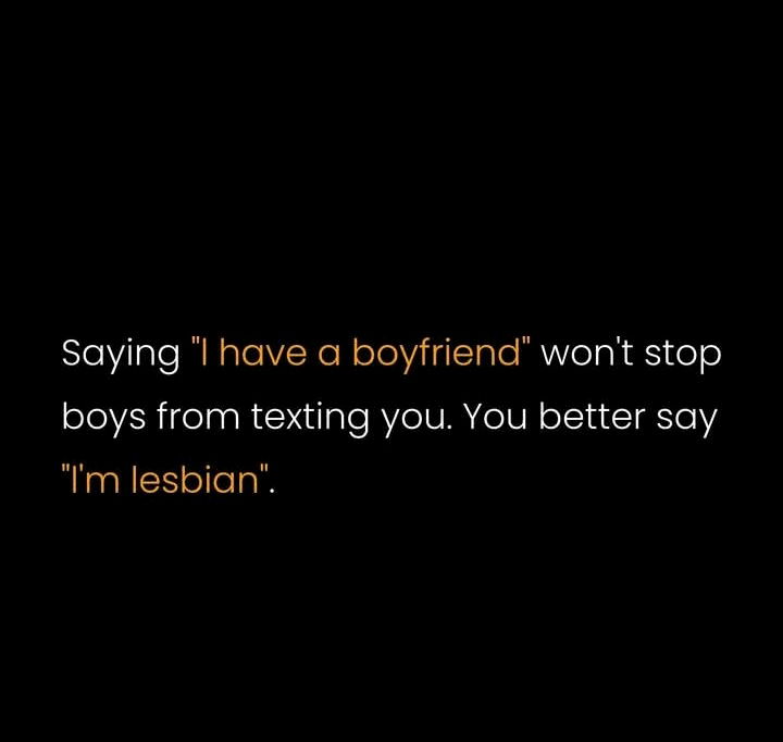 I'm a lesbian 😌😂