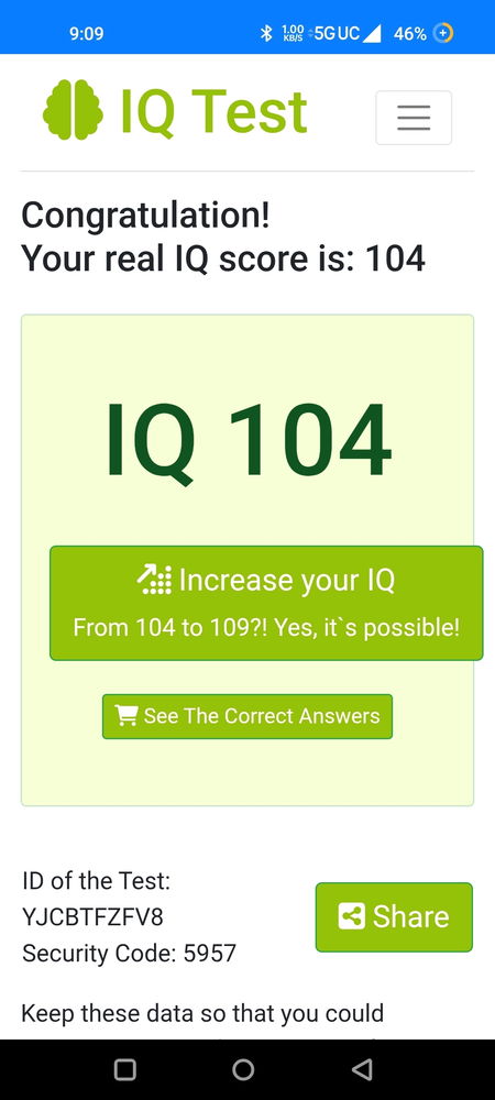 Took an iq test got 104