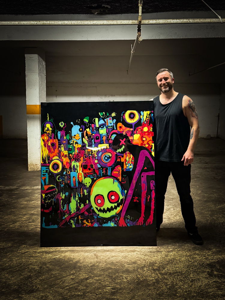 Neon Space - Large Scale Resin Painting