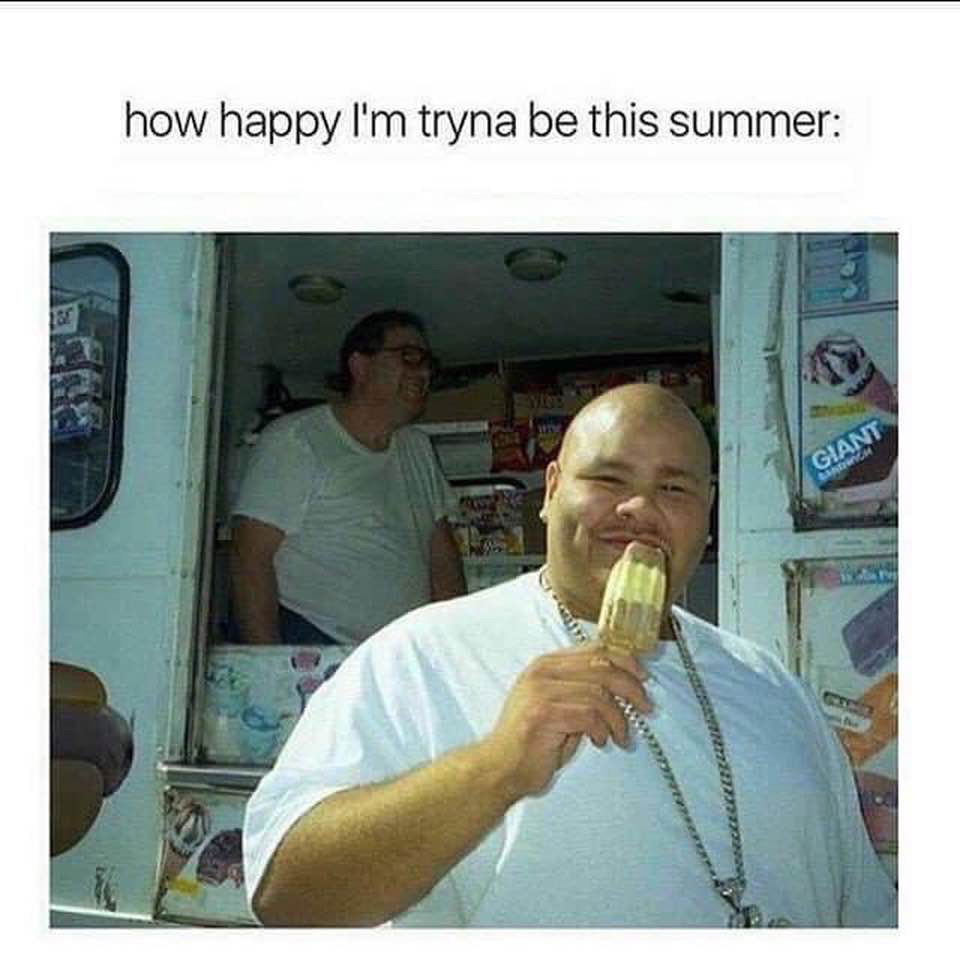 I’m just trying to be as happy as Fat Joe eating Ice Cream ☺️🍦