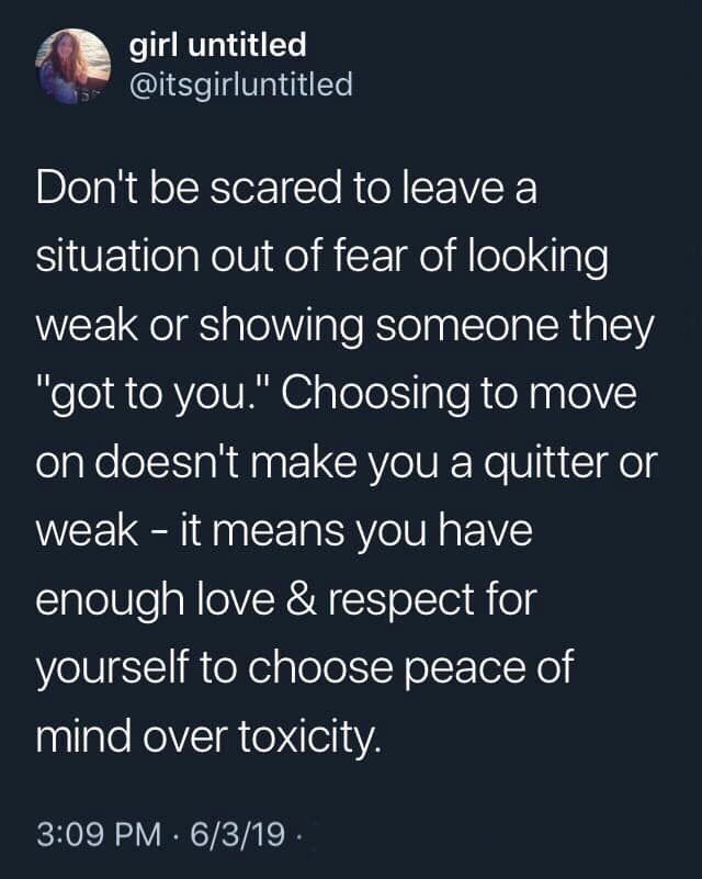 Choosing to move on