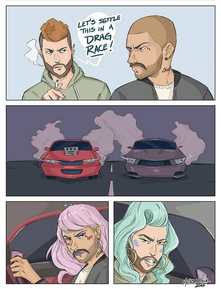 My vote is the mint green haired one, they are in it to win it. XD