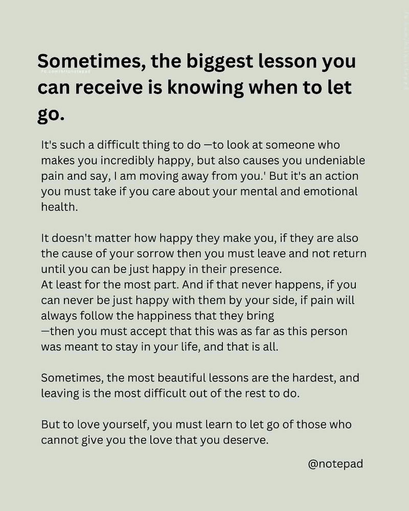 Letting go