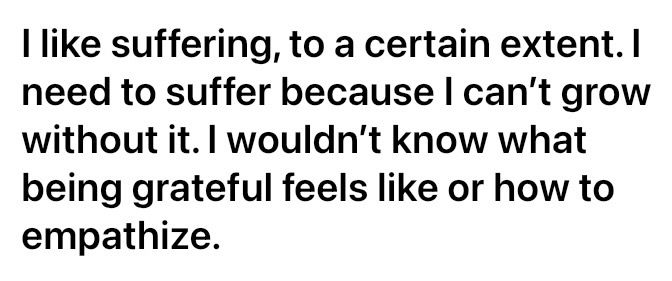 What doesn’t k!lls me (i guess) fortunately makes me stronger. Though i joke around sometimes and say “What doesn’t k!ll me makes me wish it did” 😭😂