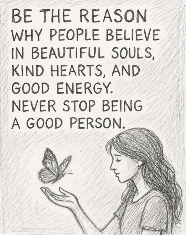 Kindness is contagious... 🤲🌿✨️
Keep being that reminder that
good souls and pure energy
still exist...🦋🌏🤝💖✨️