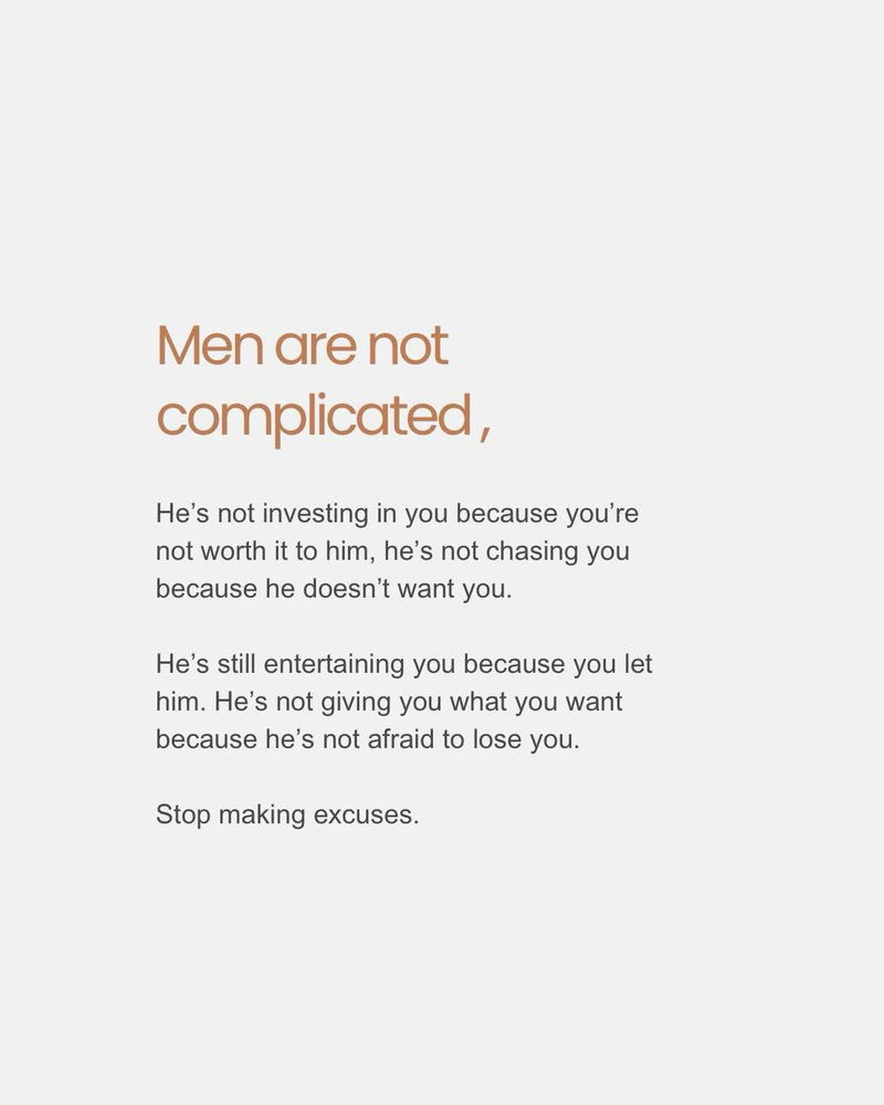 Men are not Complicated