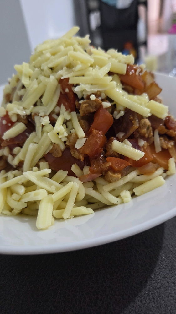 There is spaghetti under there 🍝
