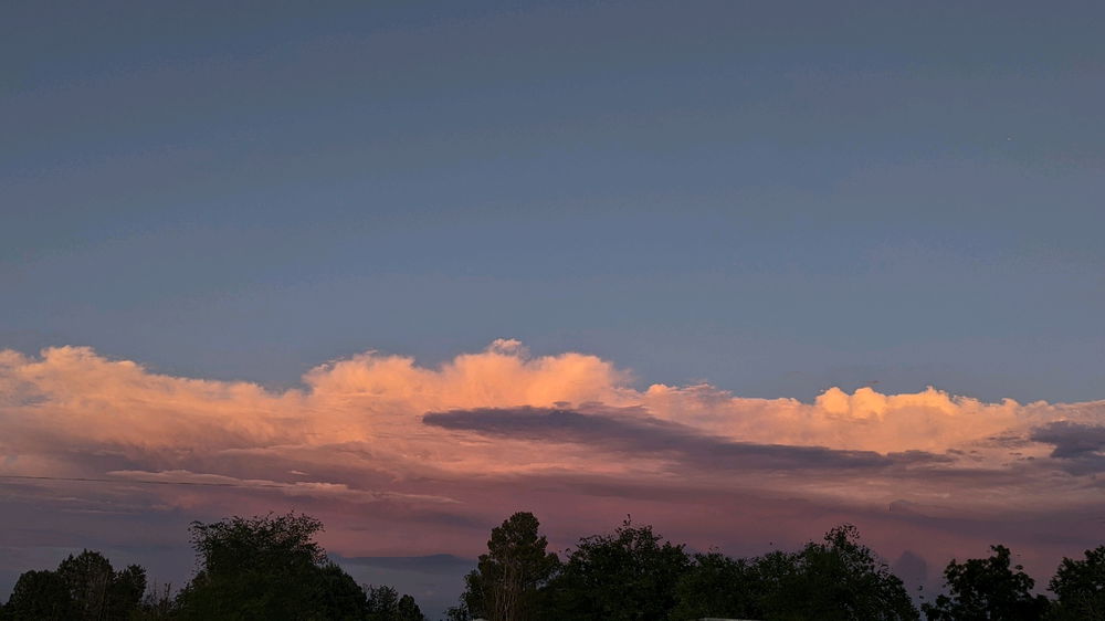 Pretty colors in the east from the sunset tonight