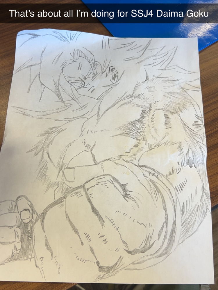 SSJ4 DAIMA Gawkuuu…? As you can clearly see he’s got hair lol