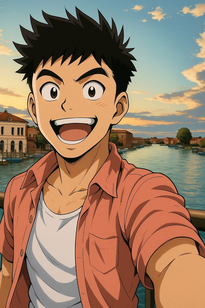 Don't know if chat gpt got the image right but here is Shonen me in venice.
