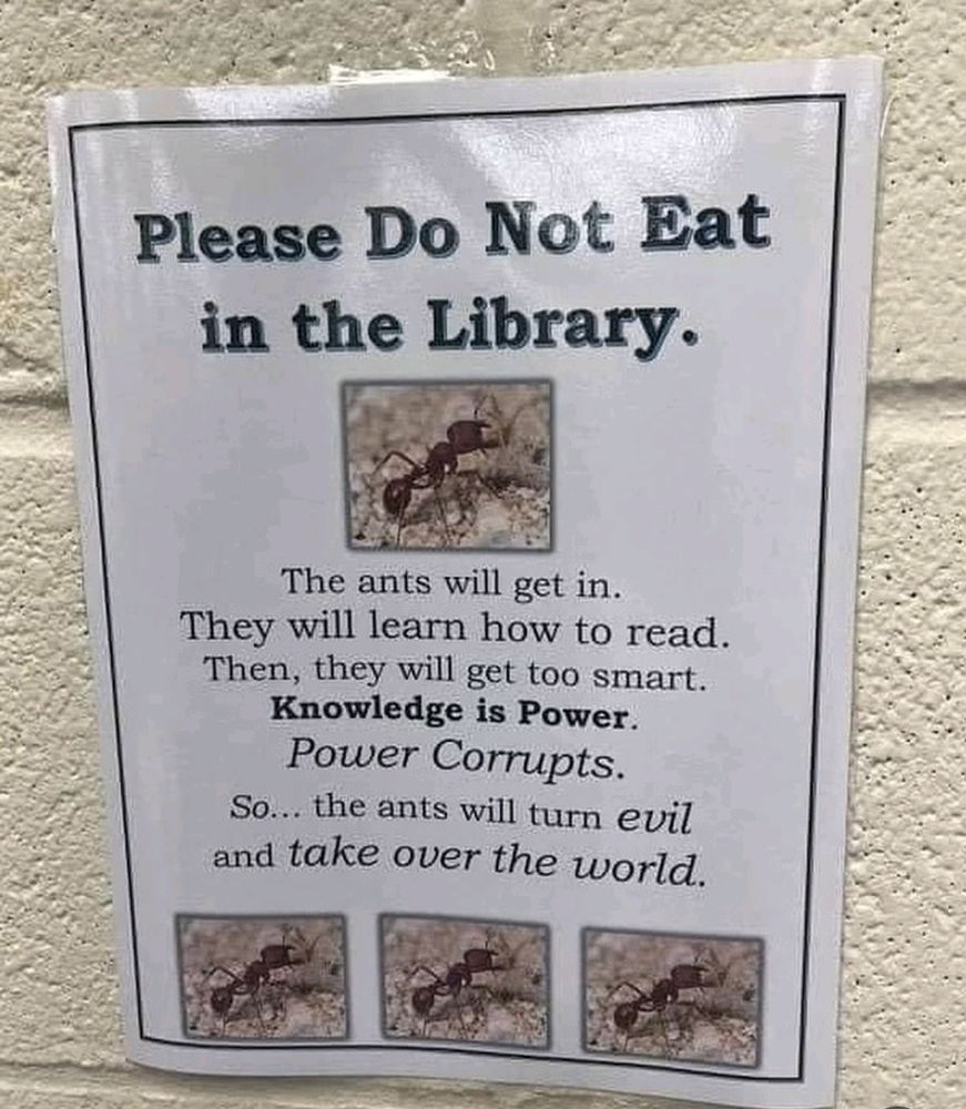 Ne pas manger dans une bibliothèque